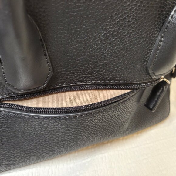 David Jones Black Pebbled Faux-Leather Satchel Crossbody Handbag - Picture 10 of 16